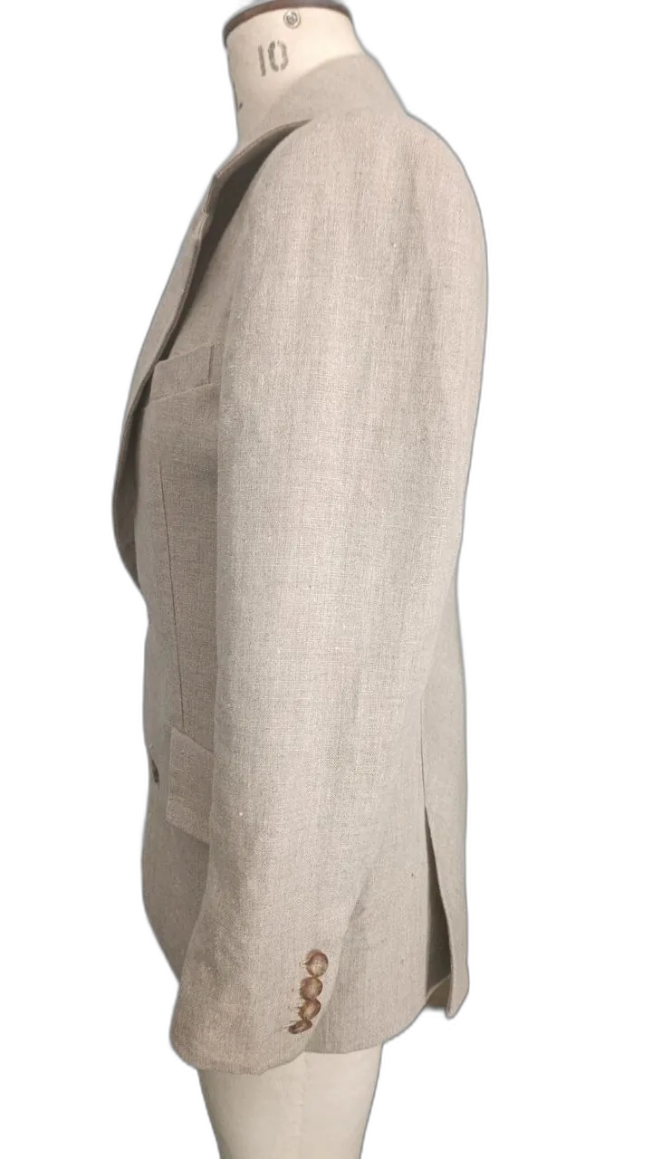 Deconstructed linen jacket, side view